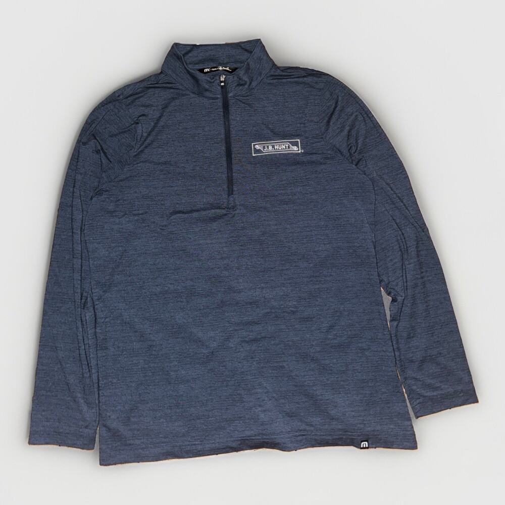 Travis Matthew JB Hunt Quarter Zip Shirt Large Blue 20x25
